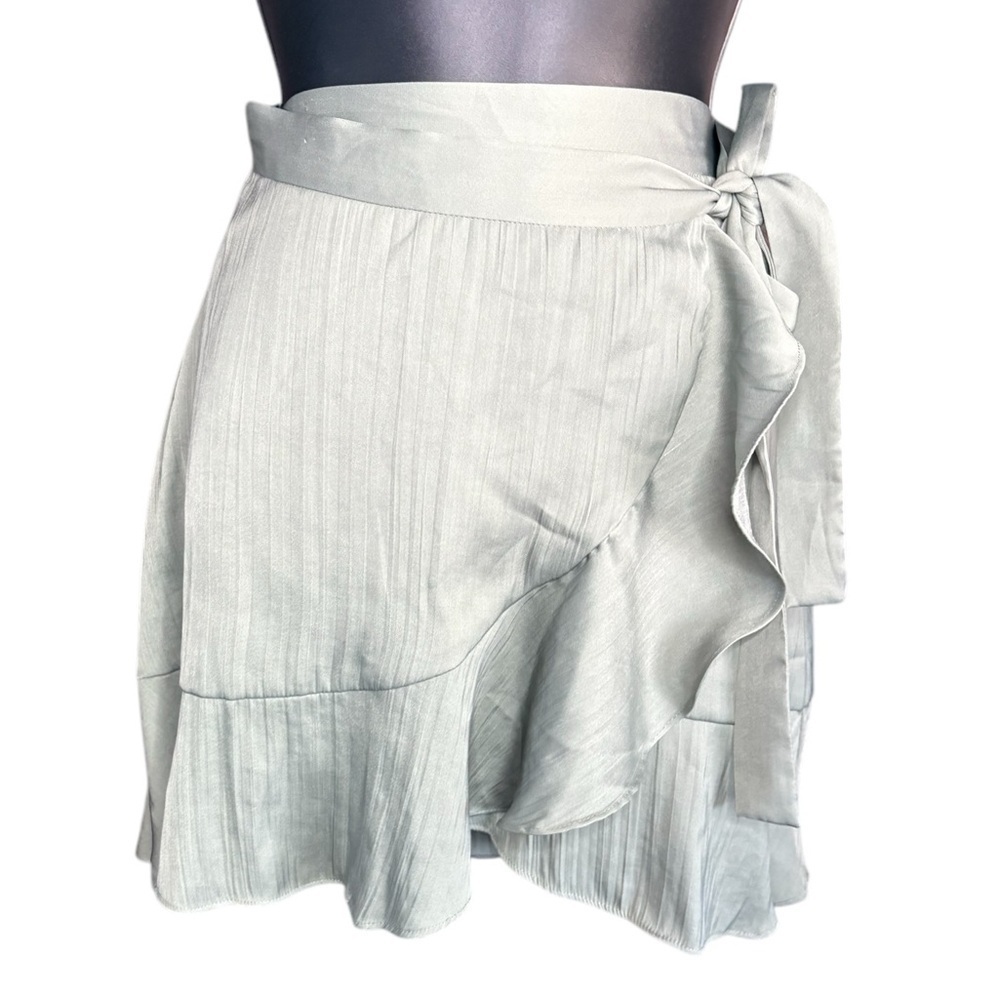 Maeve Anthropologie Ruffle Mini Skirt Moss Green Size XXS preloved - Picture 3 of 13